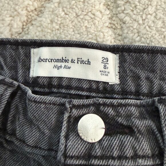 Abercrombie & Fitch High Rise Black Denim Midi Skirt - Picture 8 of 9